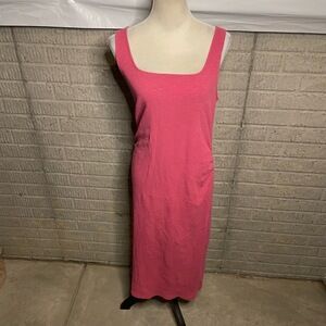 Old Navy Maternity Pink Ribbed Sleeveless Square Neck Maxi Dress Size Large‎
